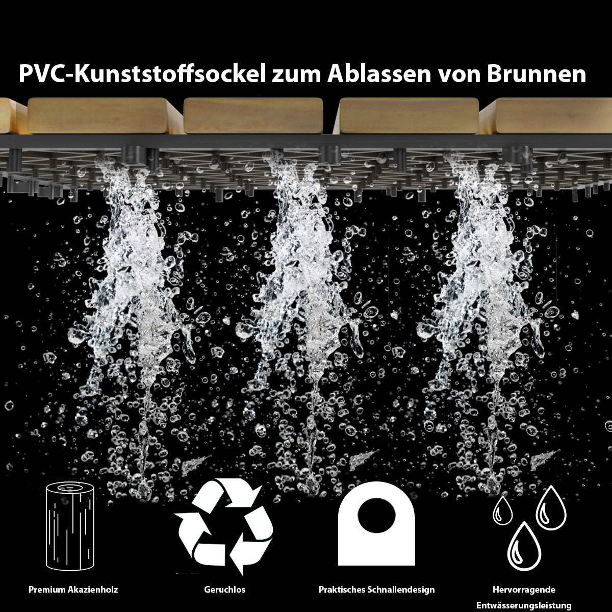 Coast Terrastegels Acaciahout 30,5 x 30,5 x 2,5 cm (10 stuks) - Recht