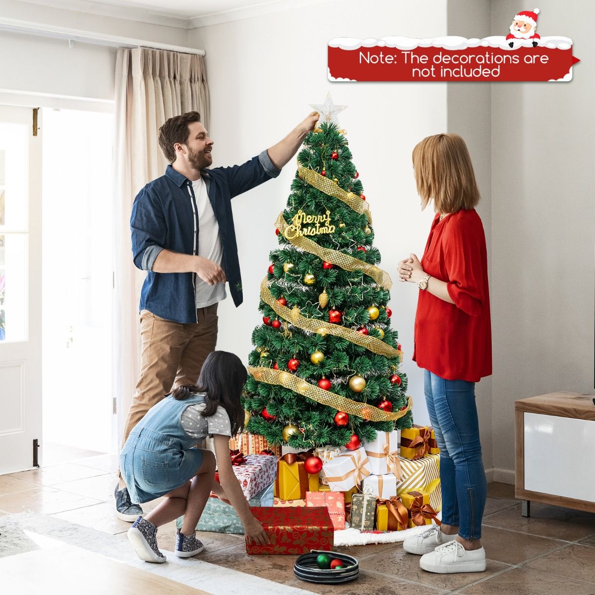 Coast Kunstkerstboom 180 cm Groen – Glasvezel Verlichting – 36 Warmwitte Lampjes – Topster – Metalen Standaard