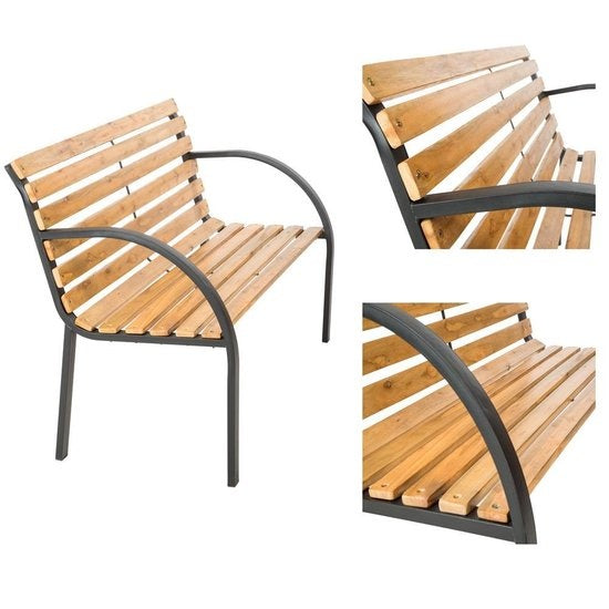 tectake - Tuinbank Zitbank Houten bankje - dennehout - 119,5 cm lang - 401425