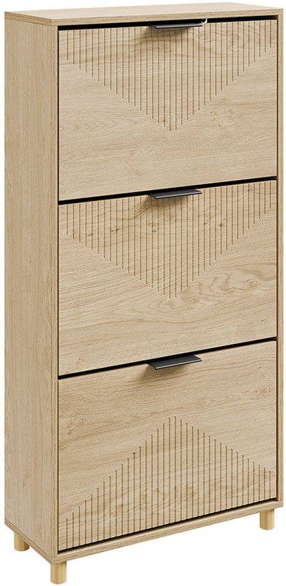 SoBuy Schoenkast - Ladekast - Smal design - 3 laden - 120x24x60 cm | FSR213-N