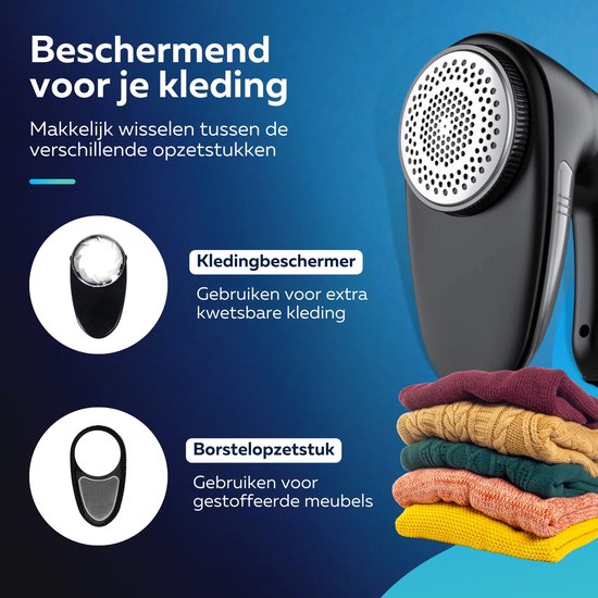 Beepro - Elektrische Pluizenverwijderaar - Ontpluizer - Ontpiller - Pluizentondeuse - Draadloos en Oplaadbaar - Zwart