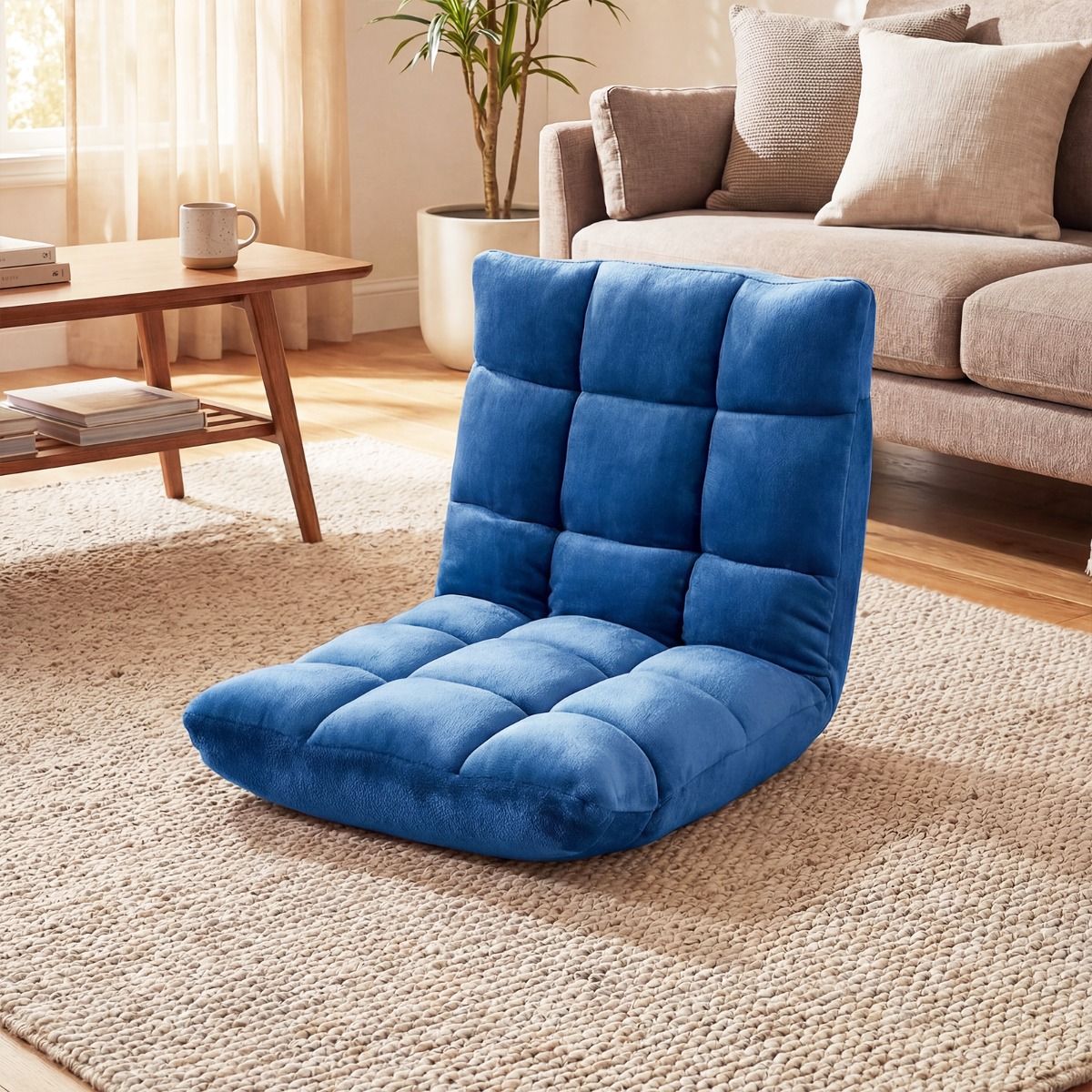 Coast Opvouwbare Tatami-ligstoel - verstelbare rugleuning in 14 standen - schuim met hoge dichtheid - blauw