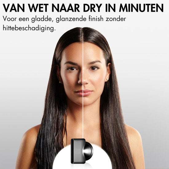 Sansbeauté® Föhn met Diffuser - Krullen - 110.000RPM - Ionische Haardroger met Borstel - 4 Opzetstukken – Reisföhn - Krul Feun Set - Sèche Cheveux - Haarföhn met Defuser - Hair Blow Dryer - 1600W