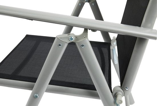 909 Outdoor - Tuinstoelen - Set van 2 - Verstelbare Rugleuning - Inklapbaar - Zitstoelen - Aluminium en Textileen - 69 x 56 x 106 cm