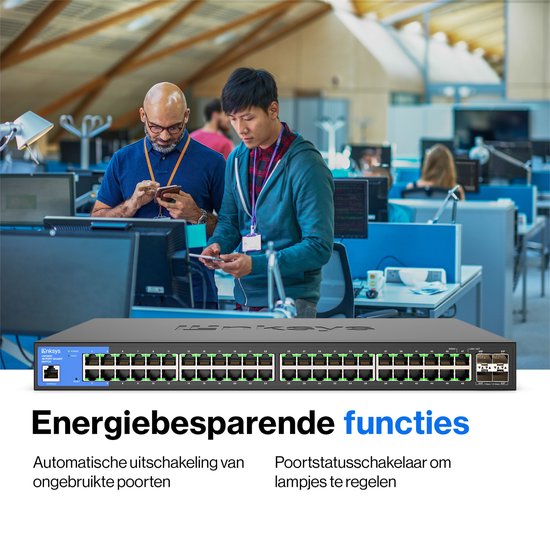 Linksys LGS352C - Netwerkswitch - Beheerd - 48 Poorten - 10G SFP+ Poorten - Zwart