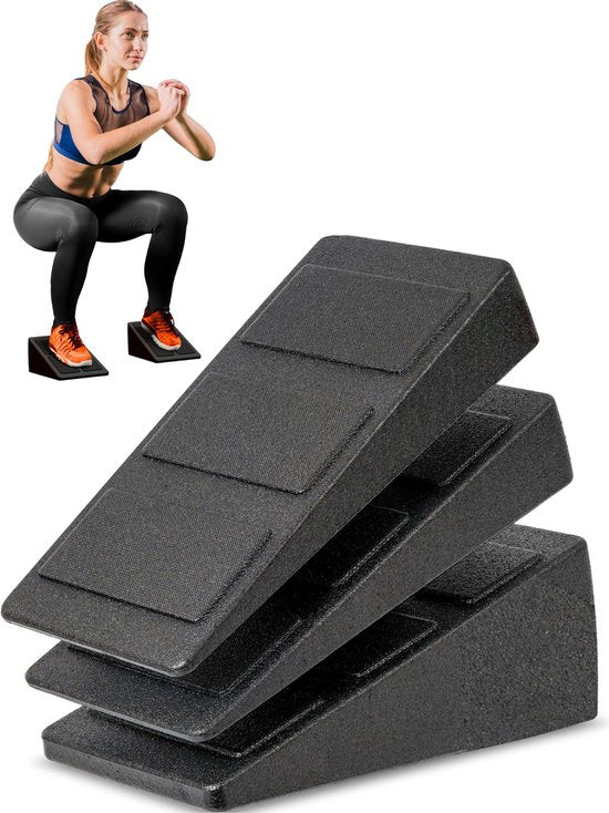 Slant Board - 3 Stuks - Squat blok - Anti slip - Stretch board - Inclinatiebord - Evenwichtsbord - Squatwig