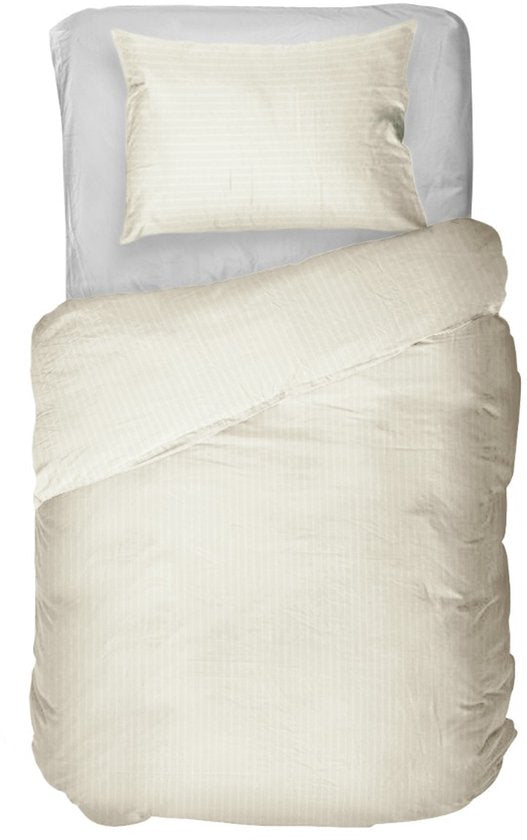 Kayori Elin Dekbedovertrek Katoensatijn - 140x200-220 cm +1 sloop - Eenpersoons - Offwhite