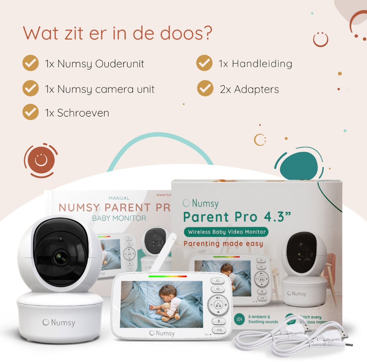 Numsy Parent Pro - Babyfoon - Baby Video Camera