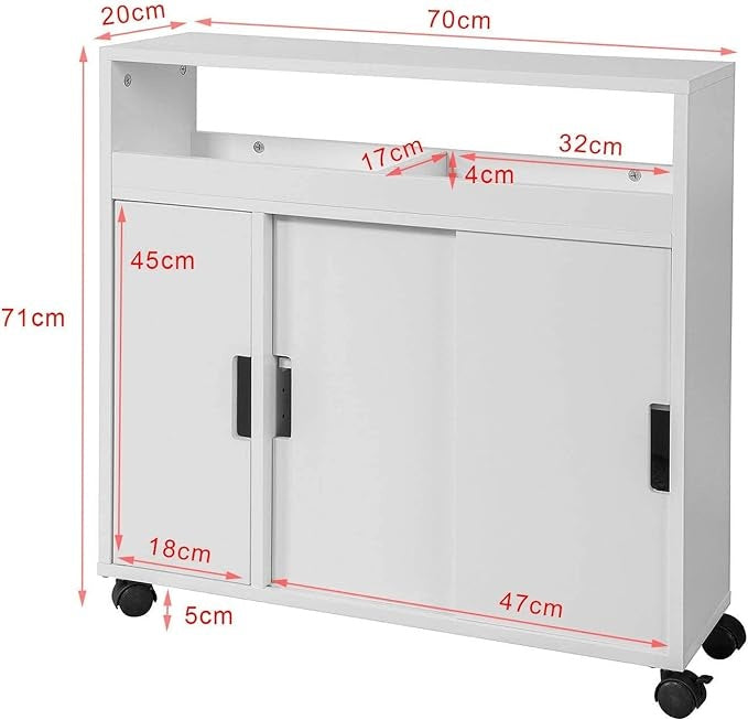 SoBuy Badkamermeubel - Wit - 20x71x70cm - BZR02-W