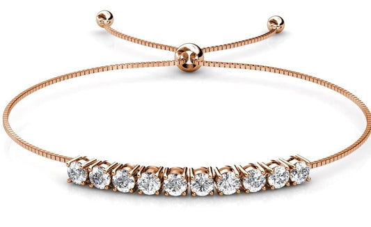 Yolora Dames Armband met 10 Kalpa Camaka Kristallen - Rosé kleurig - 18K Roségoud Verguld