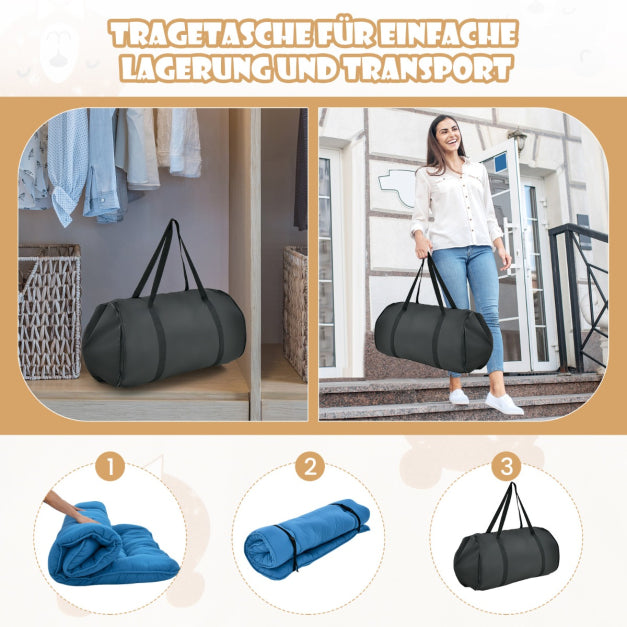 Coast Vloermatras - Microvezel & Polyester - Incl. Draagtas - 140 x 200cm - Blauw