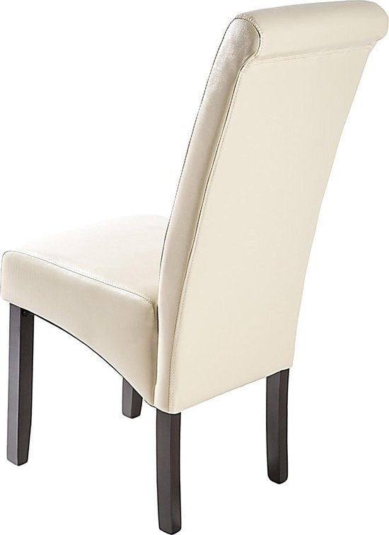 tectake® - 2x Eetkamerstoel Eetkamerstoelen Set - ergonomisch - creme - 401295