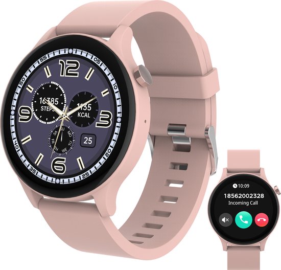 Denver Smartwatch SWC338 - Volledige Belfunctie, Hartslag, Bloeddruk, Saturatie, Slaapmonitor, Multisport - Android & iOS - Roze