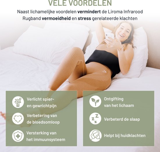 LIROMA® Draagbare Infrarood Rugband - Onderrug, Schouders, Benen - Infraroodtherapie - Ver-Infrarood - Infraroodlamp - Afslankband - Fitness belt - Warmteband - Rood licht therapie - Red Light therapy