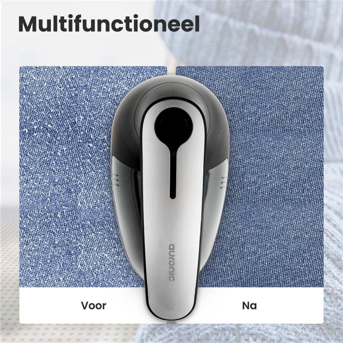 Auronic Elektrische Pluizenverwijderaar - Draadloos - 2 Extra Opzetstukken - Zwart