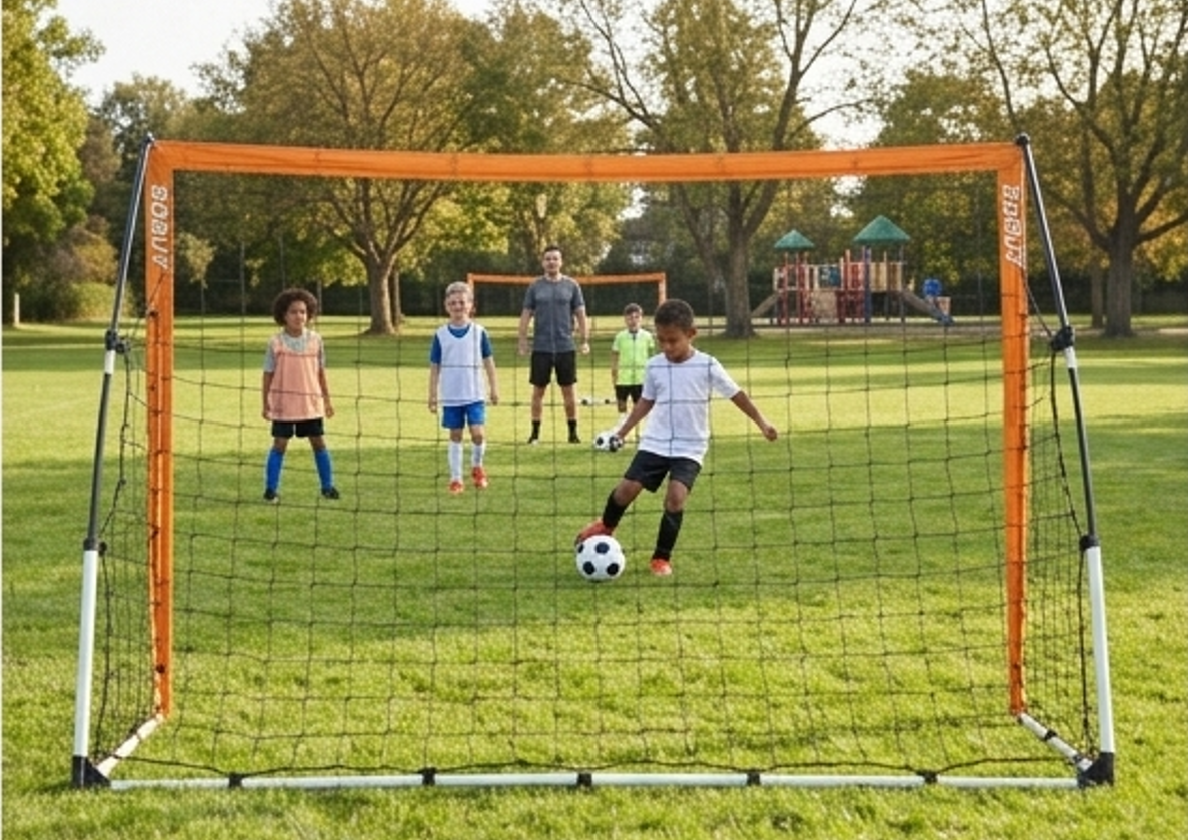 SoBuy Voetbaldoel - Pop-up - 200 x 140 x 55 cm - Oranje