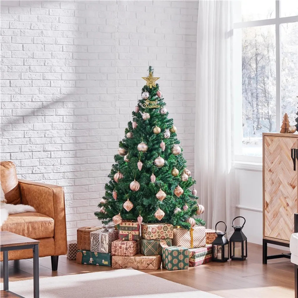 Yaheetech Kunstkerstboom 124 cm met Inklapbare Voet, Groen