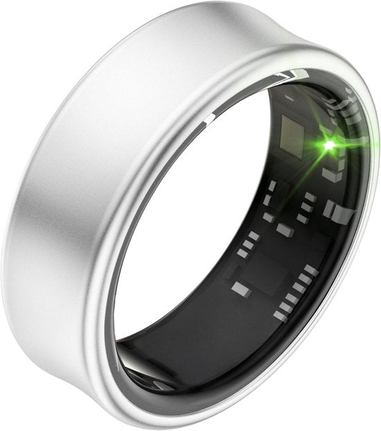 Focus® S2 Slimme Ring - Zilver - Maat 11 - AI Coach - Hartslag - Menstruatiecyclus - Slaap Monitor - Herstelscore - Slimme Ring - Sport Prestatie - Stappenteller - IP68 Waterdicht - O2 Meting - Dames - Heren - Wearables - Oplaaddoos - Beschermring