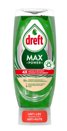 Dreft MaxPower Original Vloeibaar Afwasmiddel 450ml - Krachtige Vetoplosser met Ondersteboven Fles