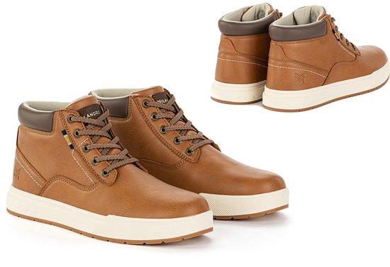 Milanoro - Comfortabele sneakers voor heren - Cognac - Maat 42