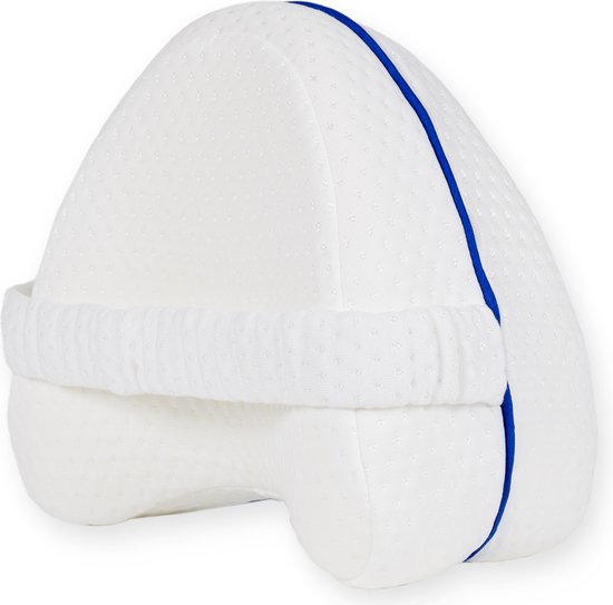 Loti Kniekussen Voor In Bed – Orthopedisch Kniekussen Met Band – Ergonomisch Beenkussen – Houding Correctie – Zijslaapkussen – Traagschuim – Zijslaper – Kussen Voor Benen – Hartvorm – Dust