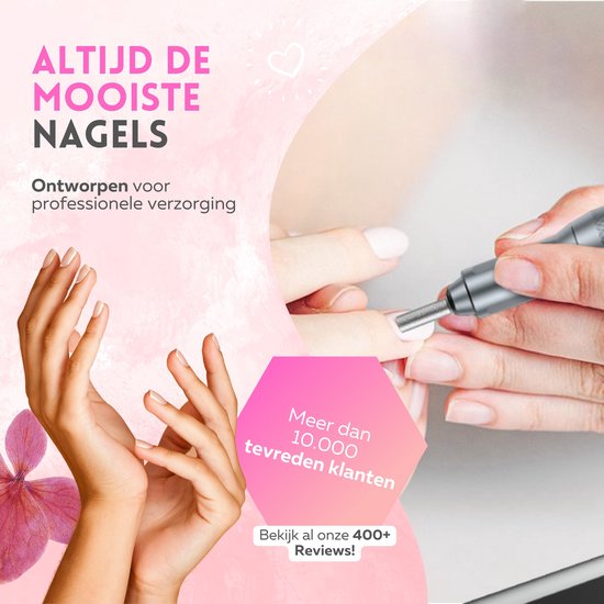 Beeperfect® Elektrische Nagelvijl Pocket Edition - Nagelfrees - Manicure en pedicure set - Draadloos - 6000MaH Accu - Inclusief 26 bitjes 60 schuurrolletjes en 5 accessoires - 40.000RPM