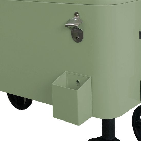 AXI Bolderwagen Cooler Go in Groen - Bolderkar - Koeler met wielen - 76L inhoud - Koelbox met aftapkraan