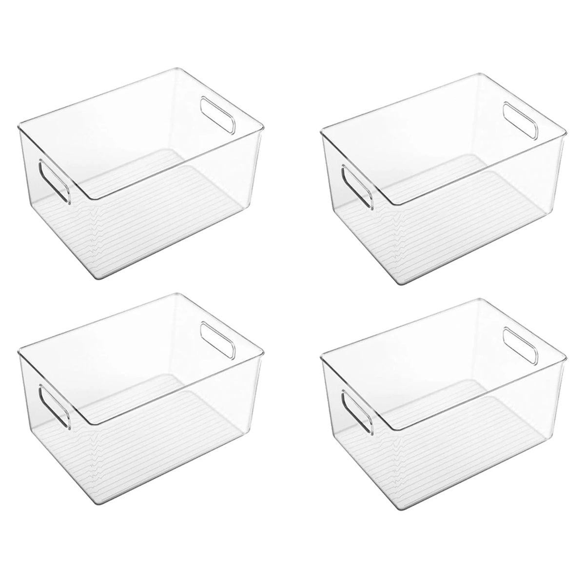 WhereHike Transparante Opbergdoos met Handvat Set van 4 – Large – Kunststof