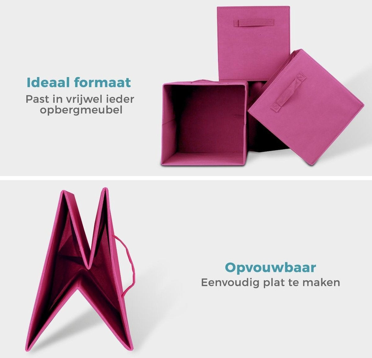 LifeGoods Kast Organizers - 6 Stuks - 20L - Textiel - Roze