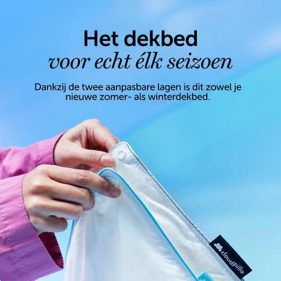 Cloudpillo Dons & Veren Dekbed 240x220 cm - 4 Seizoenen 2-in-1 - 15% Eendendons 85% Eendenveren - Downproof Katoen 233 TC - RDS & OEKO-TEX