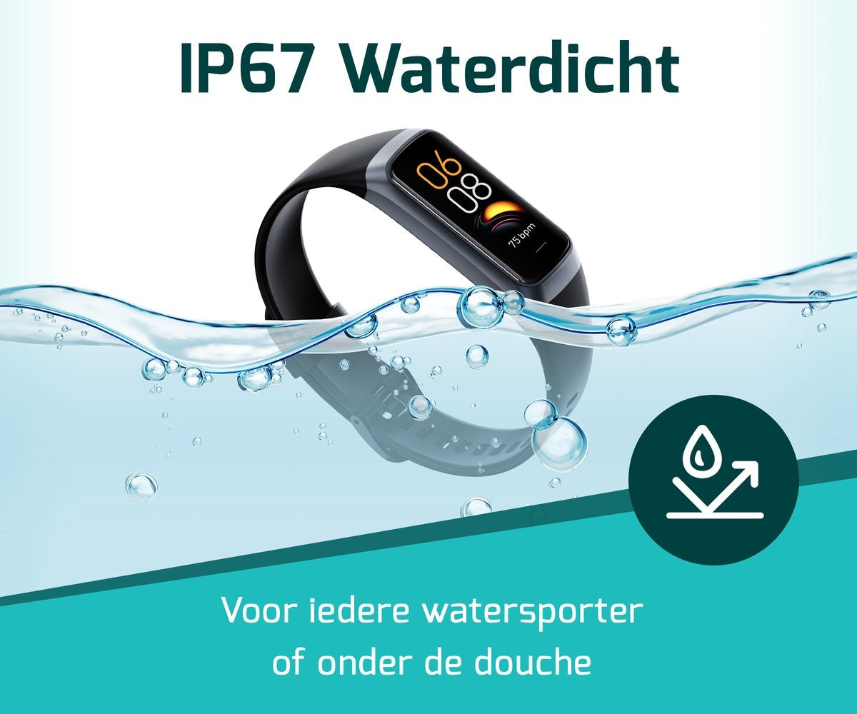 FITAGE Activity Tracker – Stappenteller - 336 Uur Batterijduur - 20-40 cm Polsomtrek – 10,1 x 8,7 x 2,4 cm – Zwart