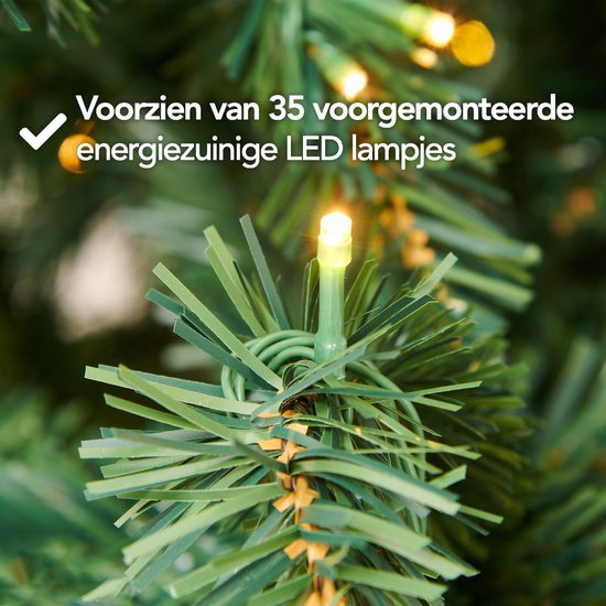 Nordlandia guirlande met verlichting - Timer - Kerstversiering - 270 cm - Kerstslinger - Kerstdecoratie - 35 LED - Stekker