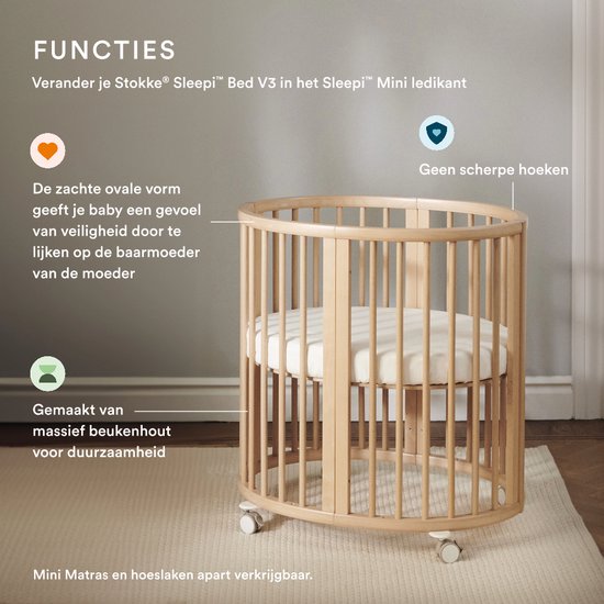 Stokke Sleepi V3 Downsizing Kit, Natural - Verander het Sleepi Bed V3 terug in een Sleepi Mini