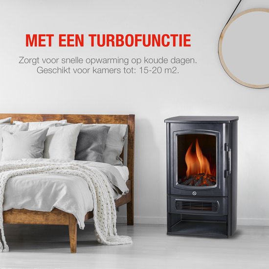 alpina Elektrische Sfeerhaard Helsinki ND-183 - Elektrische Haard met Verwarming - LED Vlammeneffect