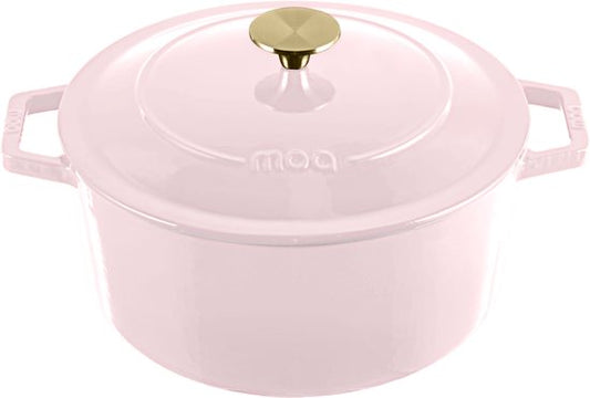 MOA Gietijzeren Braadpan - 5,7L - Voor Alle Warmtebronnen incl. Inductie - Met Deksel - Ø 26cm - Anti-Aanbaklaag - Lila