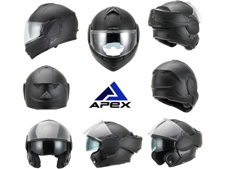 Apex MI200 Flip-Over Motorhelm - Inclusief Pinlock - maat XL - Pearl White