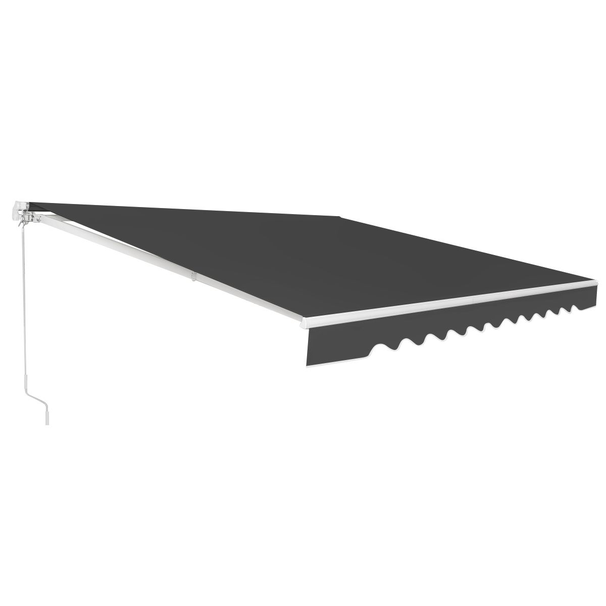 Coast 4 x 2,5 m Uittrekbare Terraszonwering Luifel Zonnescherm Grijs met Slinger en Aluminiumframe