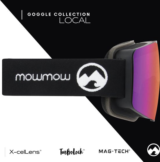 MowMow LOCAL Skibril Heren L/XL + Extra Lens – Magnetisch – Bio-Frame - R-Strap - UV400