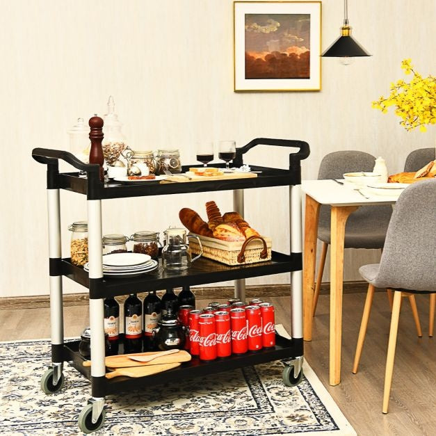 Coast Serveerwagen - 3-Laags - Trolley - Max. 150 kg - Zwart