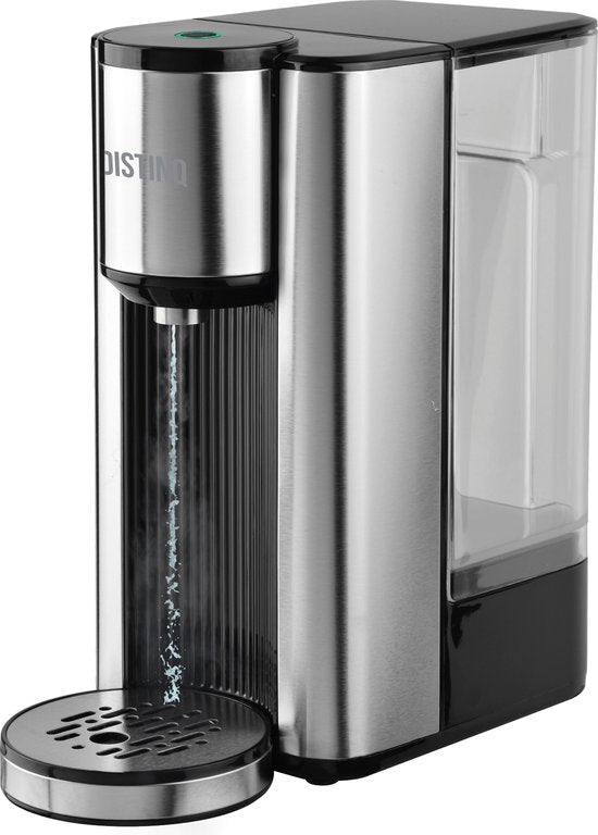 DistinQ Heetwaterdispenser - 2.5L - RVS - BPA vrij - 2600W - 30x15x30 cm - Zwart|Zilver