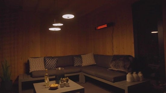 Sunred - Dark lijn - Zwart - Wand model - Terrasverwarmer – Carbon rosé goud technologie - 2500 W – ECO - 3 standen - Afstand bestuurbaar - Elektrische heater