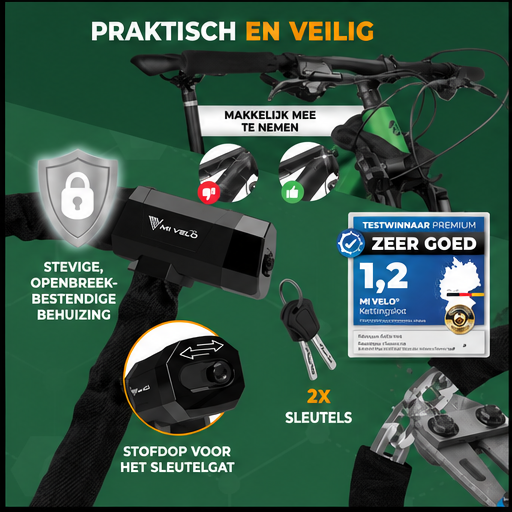Fietsketting Slot 6mm Gehard Staal – 90cm – Met Sleutelslot – Anti Diefstal Fiets Slot