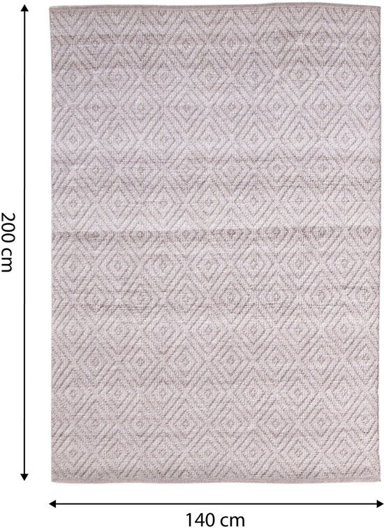 AXI Bali Buitenkleed – Rechthoekig – 140 x 200 cm – Roze – Geometrisch patroon - Buitenkleed – Buitentapijt – Weer- en UV-bestendig – Plat geweven – Tuintapijt – Voor binnen en buiten
