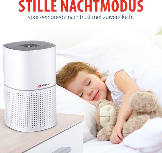 alpina Luchtreiniger met Ionisator - Air Purifier met HEPA H11 - CADR: 240 m³/h - Ruimtes tot 28 m²