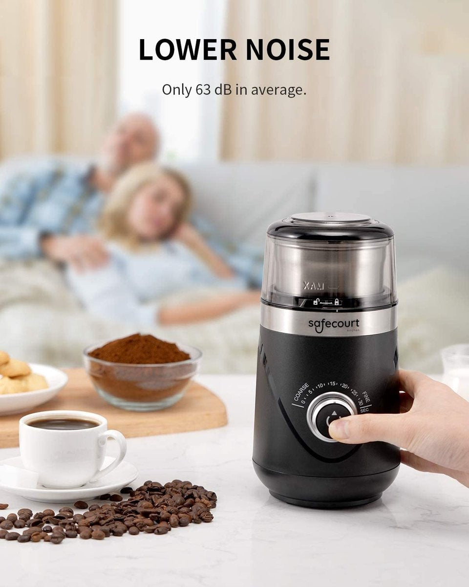 Safecourt Kitchen Elektrische Koffiemolen pro - Hoogwaardige Elektrische Koffiemolen - Zwart