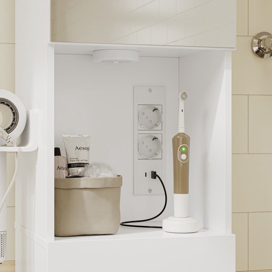 SoBuy BZR240-E-W Badkamerkast - 30 x 30 x 180,5 cm - Wit