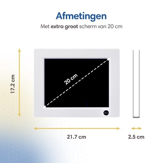 SafeLife Dementieklok XL - Digitale kalenderklok met datum en dag - Medicijnwekker, Alarmfunctie & Fotolijstfunctie - Alzheimerklok / Seniorenklok