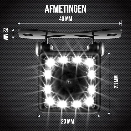 Strex Achteruitrijcamera - Universeel RCA - 12 LED Nachtzicht - IP68 Waterdicht - Achteruitrij Camera Auto