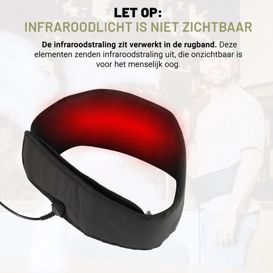 LIROMA® Draagbare Infrarood Rugband - Onderrug, Schouders, Benen - Infraroodtherapie - Ver-Infrarood - Infraroodlamp - Afslankband - Fitness belt - Warmteband - Rood licht therapie - Red Light therapy