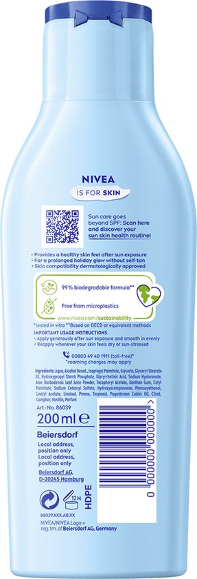 NIVEA SUN Aftersun Bronze Hydraterende Lotion - Hydrateert, kalmeert en bruint - Met Aloë Vera en Pro-melanine Extract - 200 ml